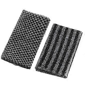 2 stuks exfoliërend washandje, Japans washandje terug schrobzuighanddoek, groot formaat exfoliërende doek voor mannen vrouwen (gestreept zwart, raster zwart) - -