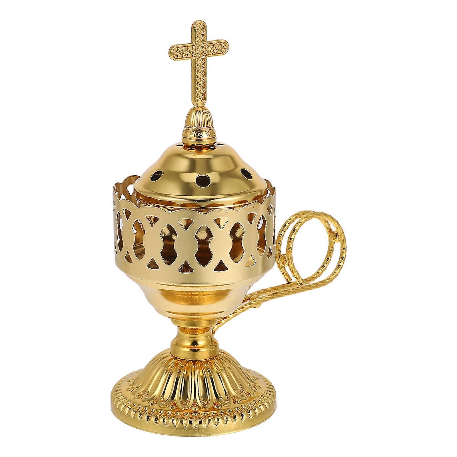 Middle Eastern Metal Incense Burner with Aromatherapy Function Golden