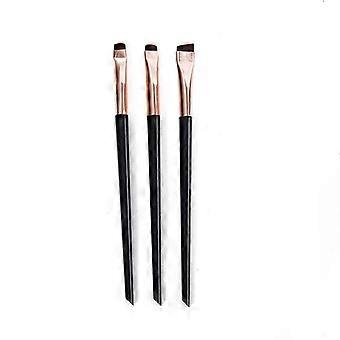 3 kpl teräisiä eyeliner-kulmakarvasiveltimiä, erittäin ohuita, hienoja, pienikulmaisia, litteitä meikkisiveltimiä, korkealaatuisia kulmakarvojen muotoilutyökaluja