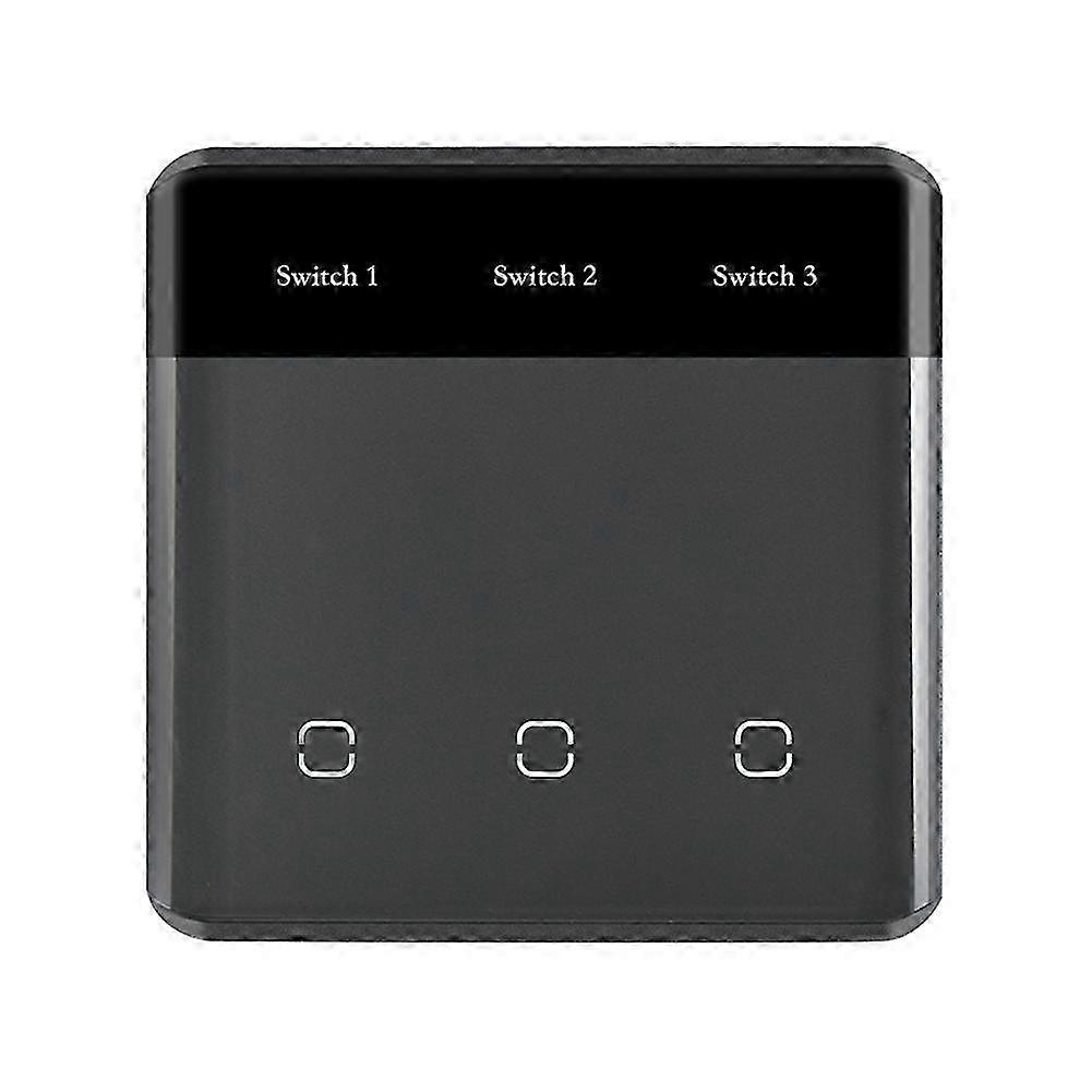 TUYA Smart ZigBee 3.0 Wireless Smart Touch Switch Light Emitting Diode Screen EU Plug Black and Gray