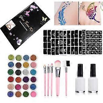 Glitter Tattoo Set Glitter Tattoo Kit With 24 Large Glitter Tubes