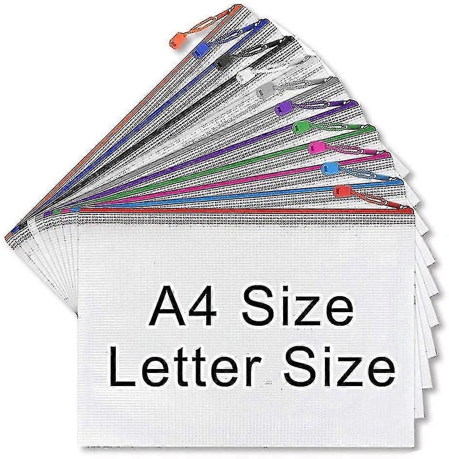 A4 Plastic Wallets Folder, Zip Lock Bags Mesh Document Wallet