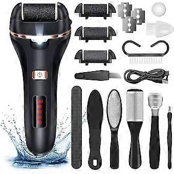 Electric Callus Remover for Feet, Waterproof Pedicure Kit, Rechargeable Foot File Hard Skin Remover, Cordless Pedicure Tool for Dead Skin and Calluses