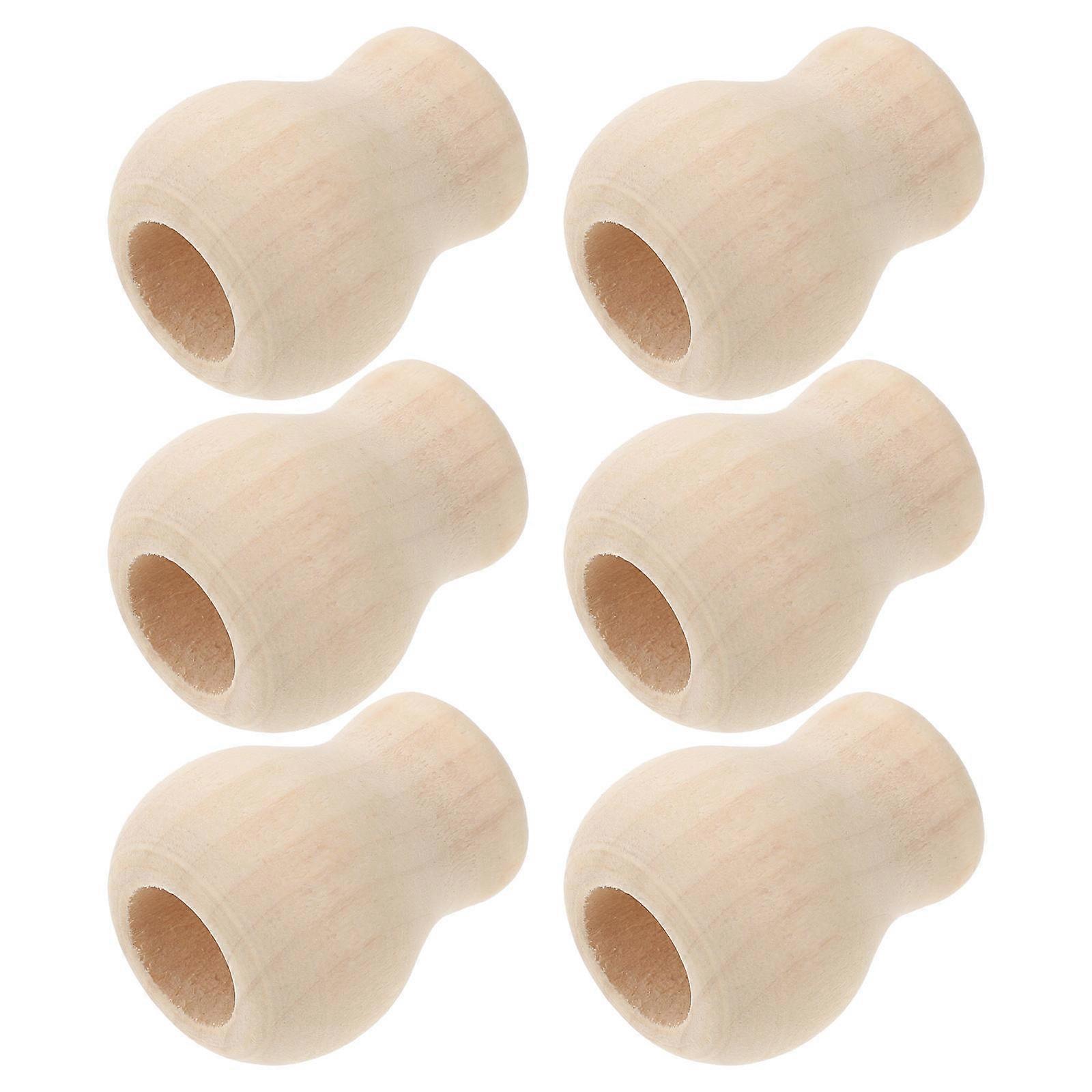 6pcs Blind Pull Cord Tassel Blind Pull Cord Wooden Knob Replacement Blinds Pull Cords Rustic Knobs