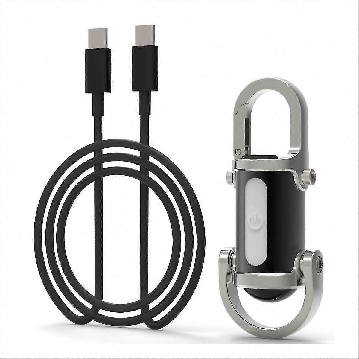 Waterproof Mini Keychain Flashlight, Silver-Black