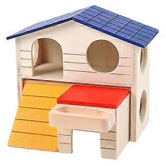 Goldenes Hamsterschloss, hölzernes Kleintiernest für erholsamen Schlaf