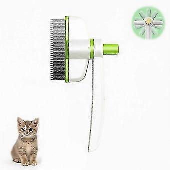 Pet Grooming Comb for Cats and Dogs, Self-Cleaning Dual-Sided Flea & Hair Removal, Undercoat Shedding & Knotting Brush, Long & Short Stainless Steel