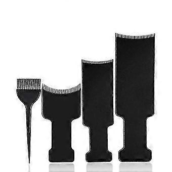 4pcs Hair Highlighting Board and Brush Set, Teeth Paddle Comb for Hair Dye, Home Salon Use