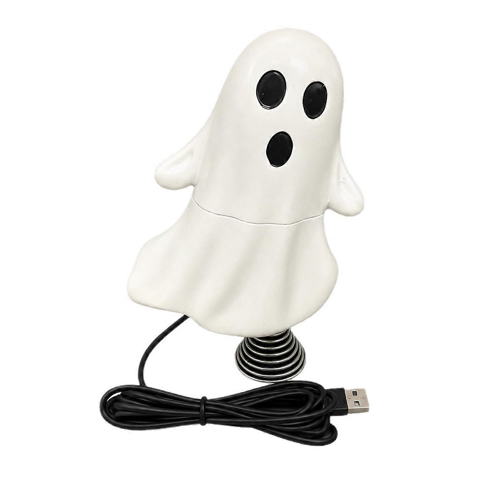 LED Ghost Night Light, USB Powered with Spring Base for Desk and Office