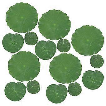 Artificial Lily Pads for Ponds Floating Decoration 15Pcs Green Foam Leaves