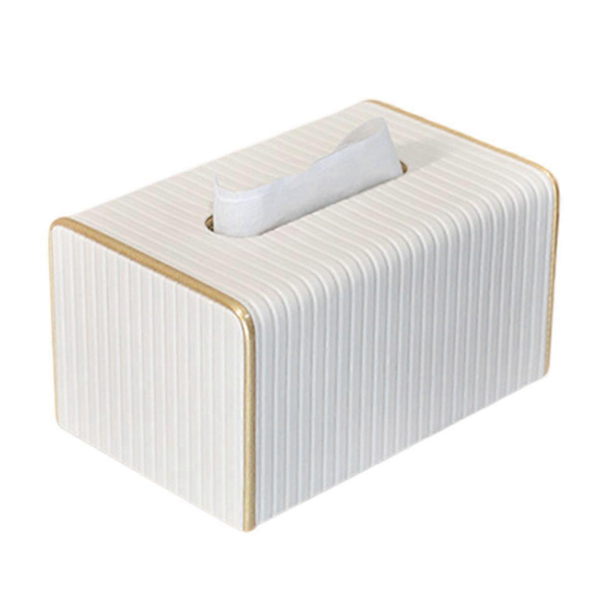 Leather Tissue Box Cover with Storage Tray, Compact Size