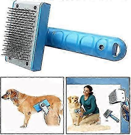 Blue Rounded Point Needle Grooming Tool compatible with Dogs and Cats with Dehumidifying Function
