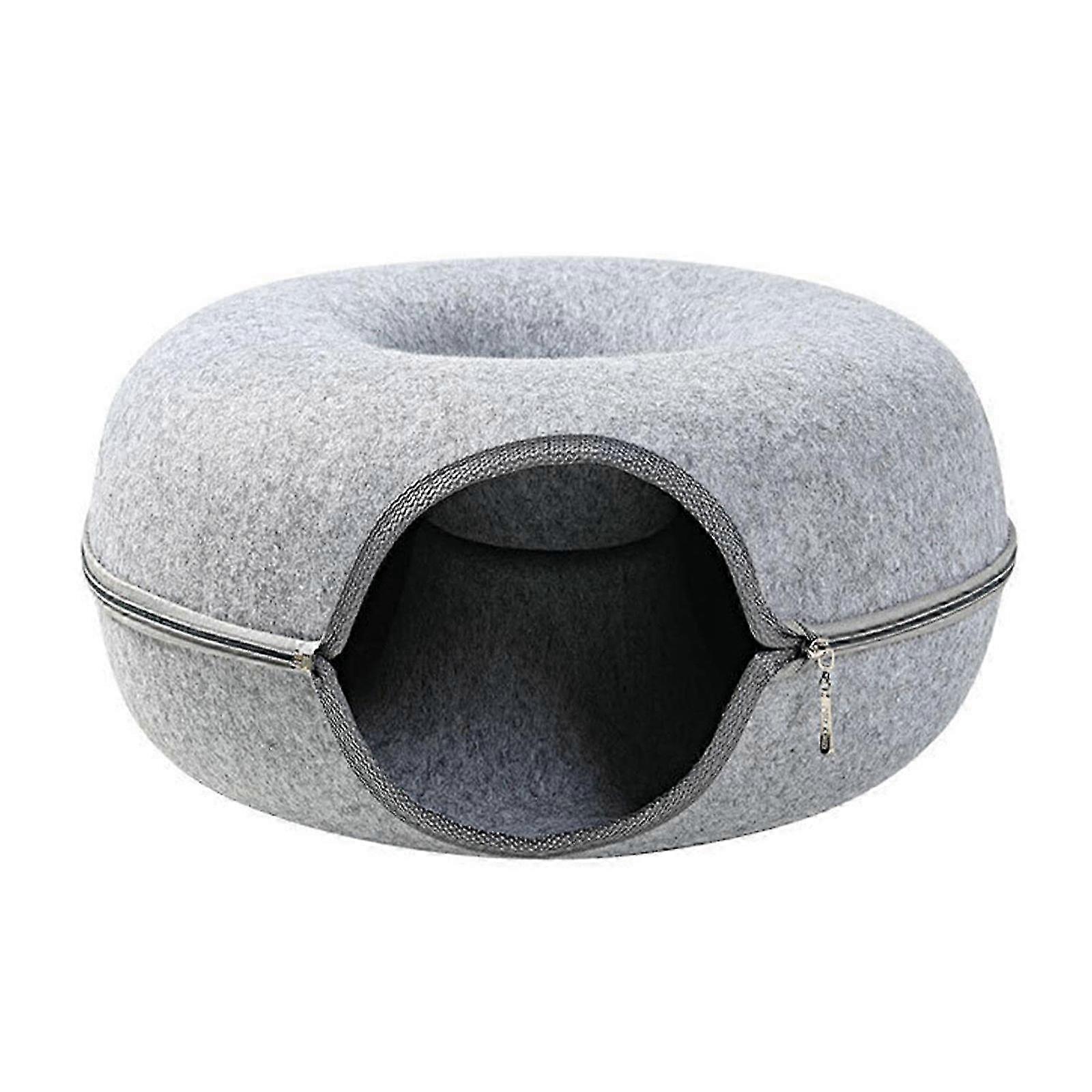 Interactive Donut Cat Bed With Zip