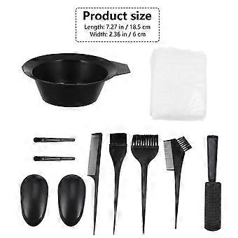 Hair Coloring Supply Brush Set for Hair Dyeing 11Pcs Black Kit