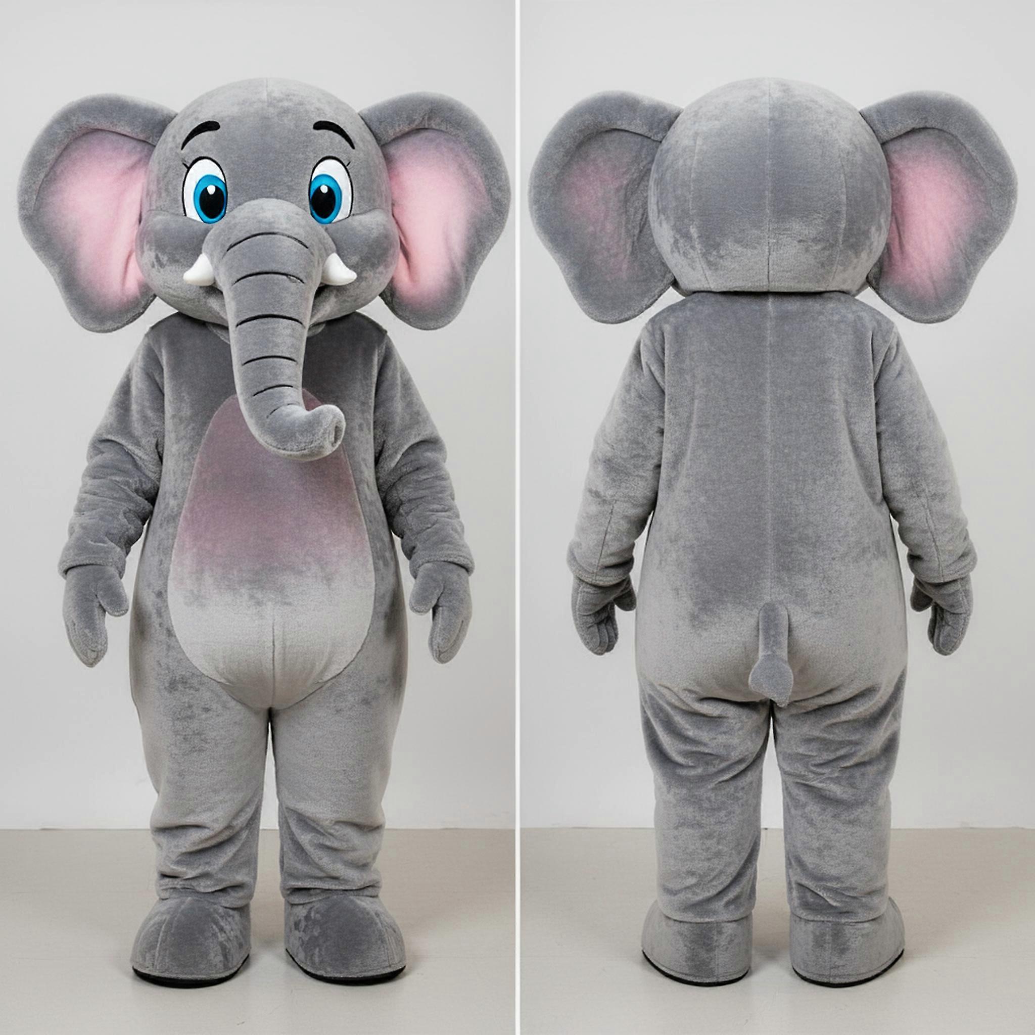 MASTICOT Gray Plush Gentle Elephant Mascot