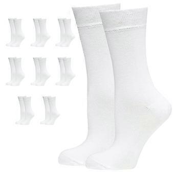 9 Pairs Bamboo Crew Natural Eco Healthy Enviro Unisex Work Business Bulk White 11 14 Socks