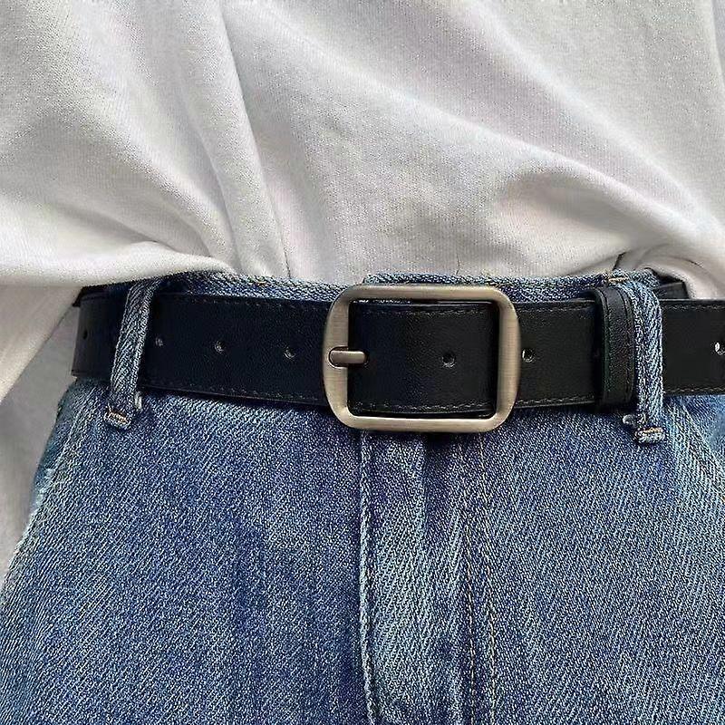 Cinto simples com fivela quadrada, modelo universal, para homens e mulheres.