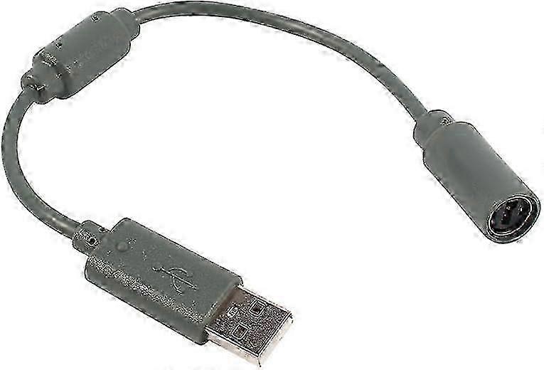 Replacement Wired Controller Breakaway Cable, USB Connector, Gray, Compatible with Xbox 360 Controllers and PC