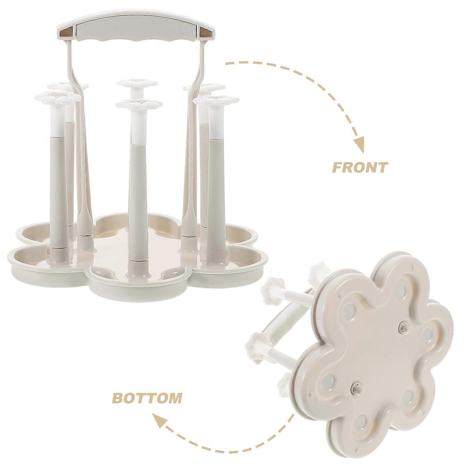 SpaceSaving Bottle Drying Rack with Fast Draining Surface, Stable Plastic Build and Elegant Flower Pattern