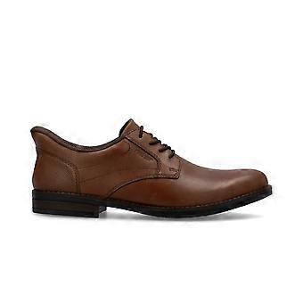 Rieker 10353-24 da uomo | Pelle marrone | Scarpe eleganti da uomo con lacci elastici