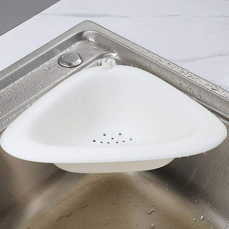 Sink Strainer Sink Drain Rack Kitchen Sink Triangular Sink Strainer Sponge Holder For Bathroom Kitchen Rack Corner White,One Size