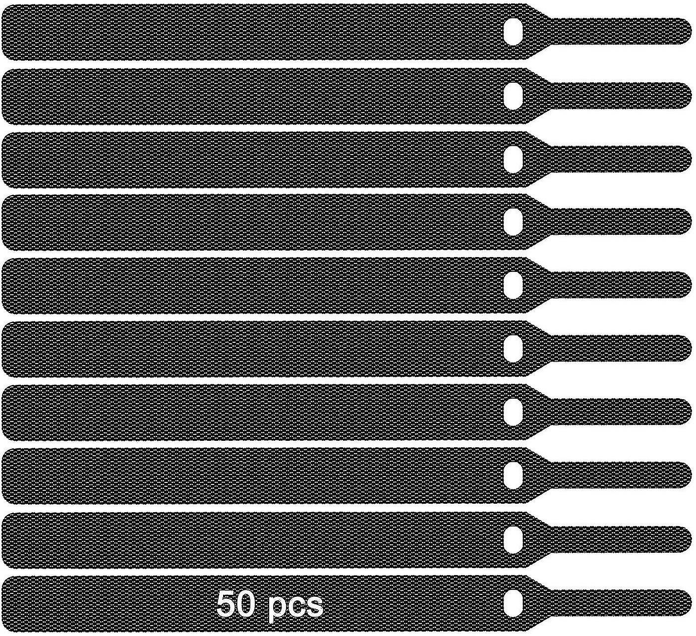 Set Of 50 Adjustable Reusable Cable Ties, Cable Ties, Ties Straps Black 10mm X 120mm