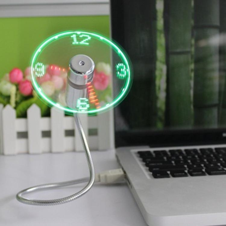 Flexible USB LED Fan Clock with Display Function，