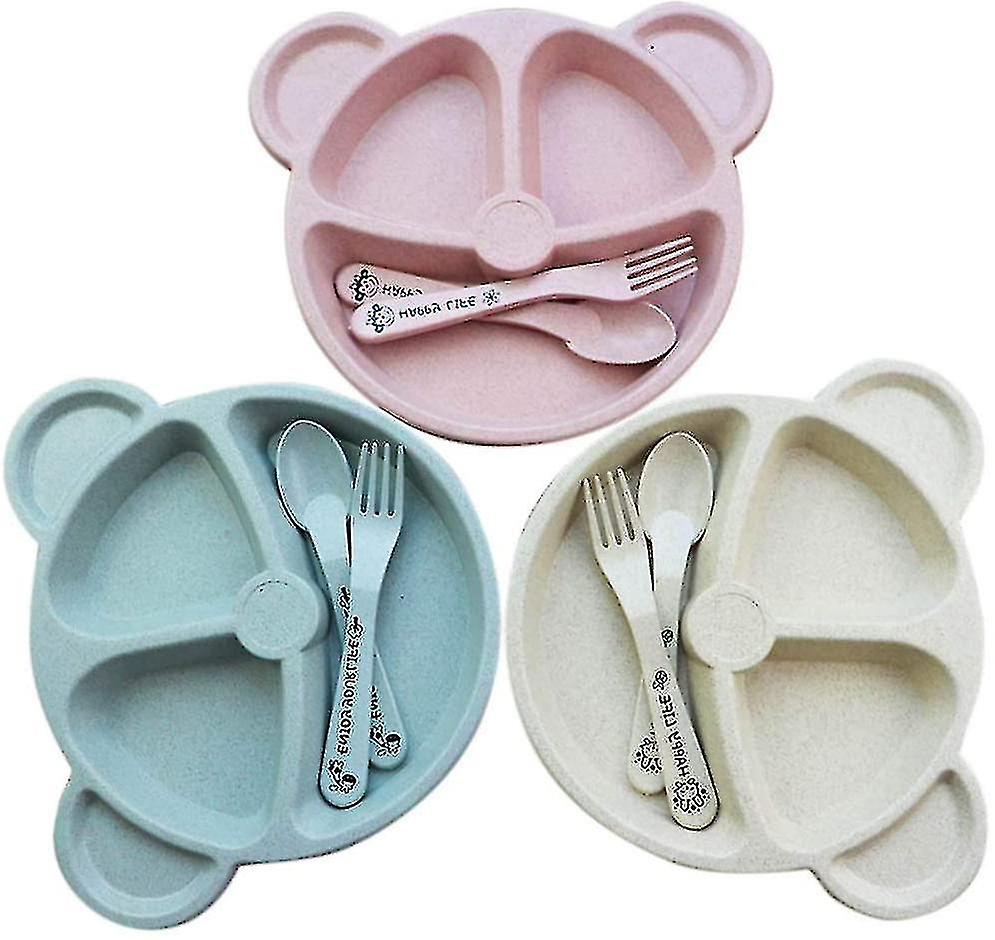 3-piece Children's Tableware Set, Children's Plate Divided Set U A