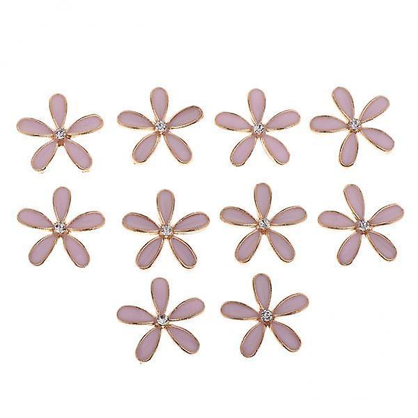 2x10pcs pearl rhinestone flower button crystal flatback ornaments E