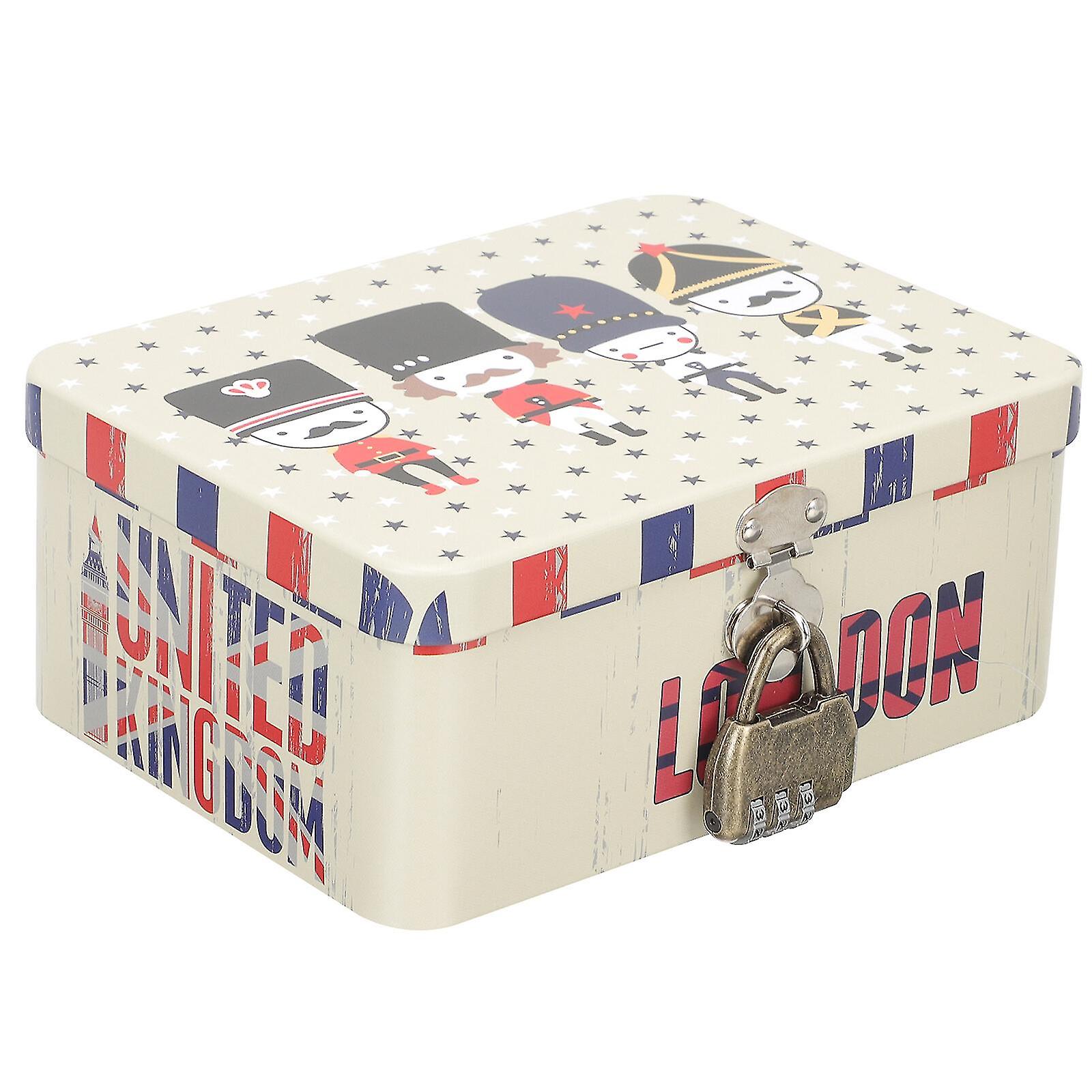 Tinplate Storage Box Elegant Metal Tinplate Empty Box Home Kitchen Storage Container With Lock