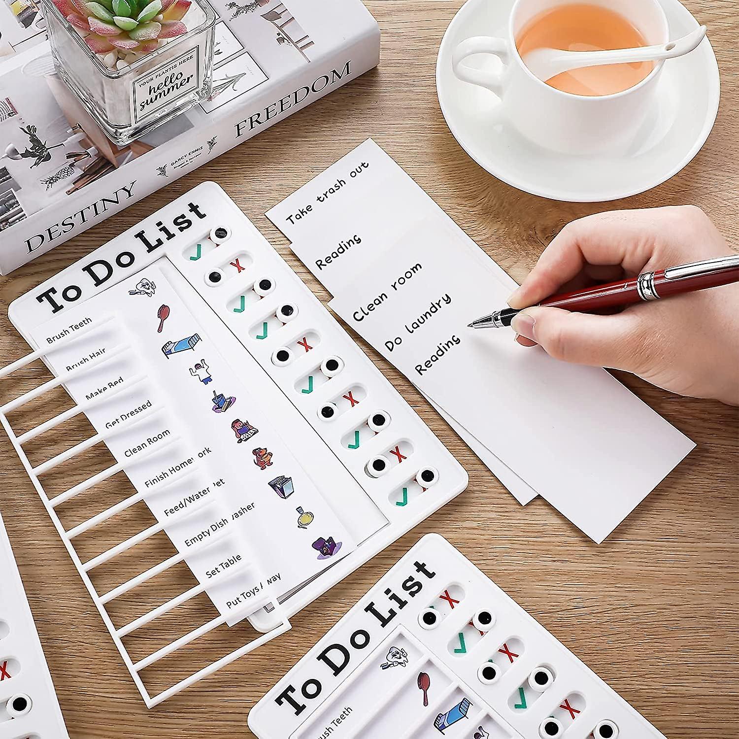 Checklist Riutilizzabile 4 Pezzi - Planner Attività Quotidiane, Lavagnette Con Cursore Per Adulti E Bambini