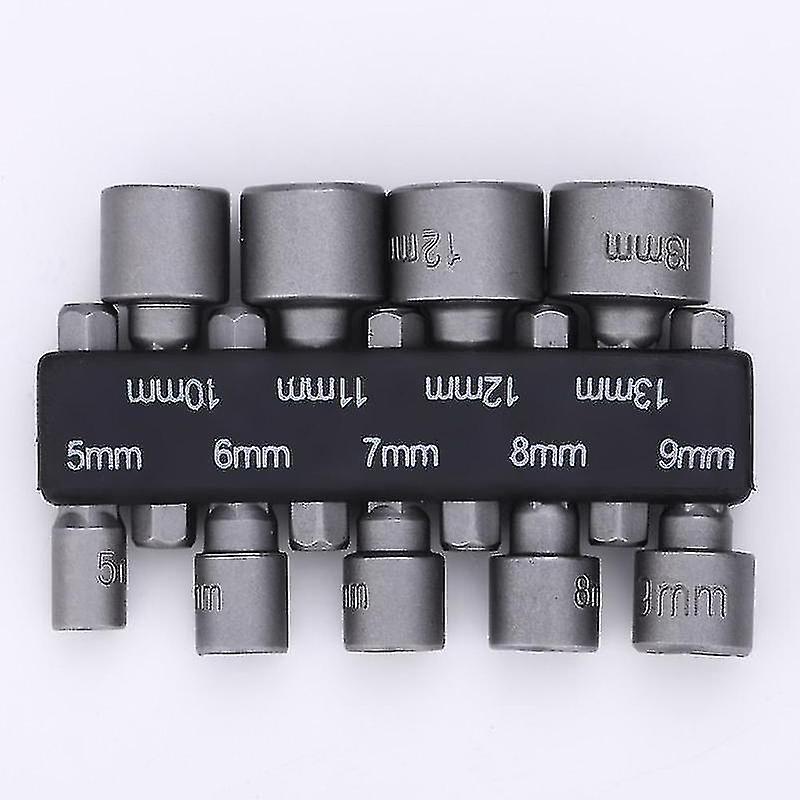 9-piece Diy Hex Socket Female Screwdriver Bit Adapter