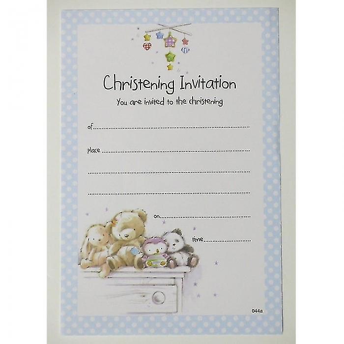 Teddy Bear Christening Invitations (Pack of 20)
