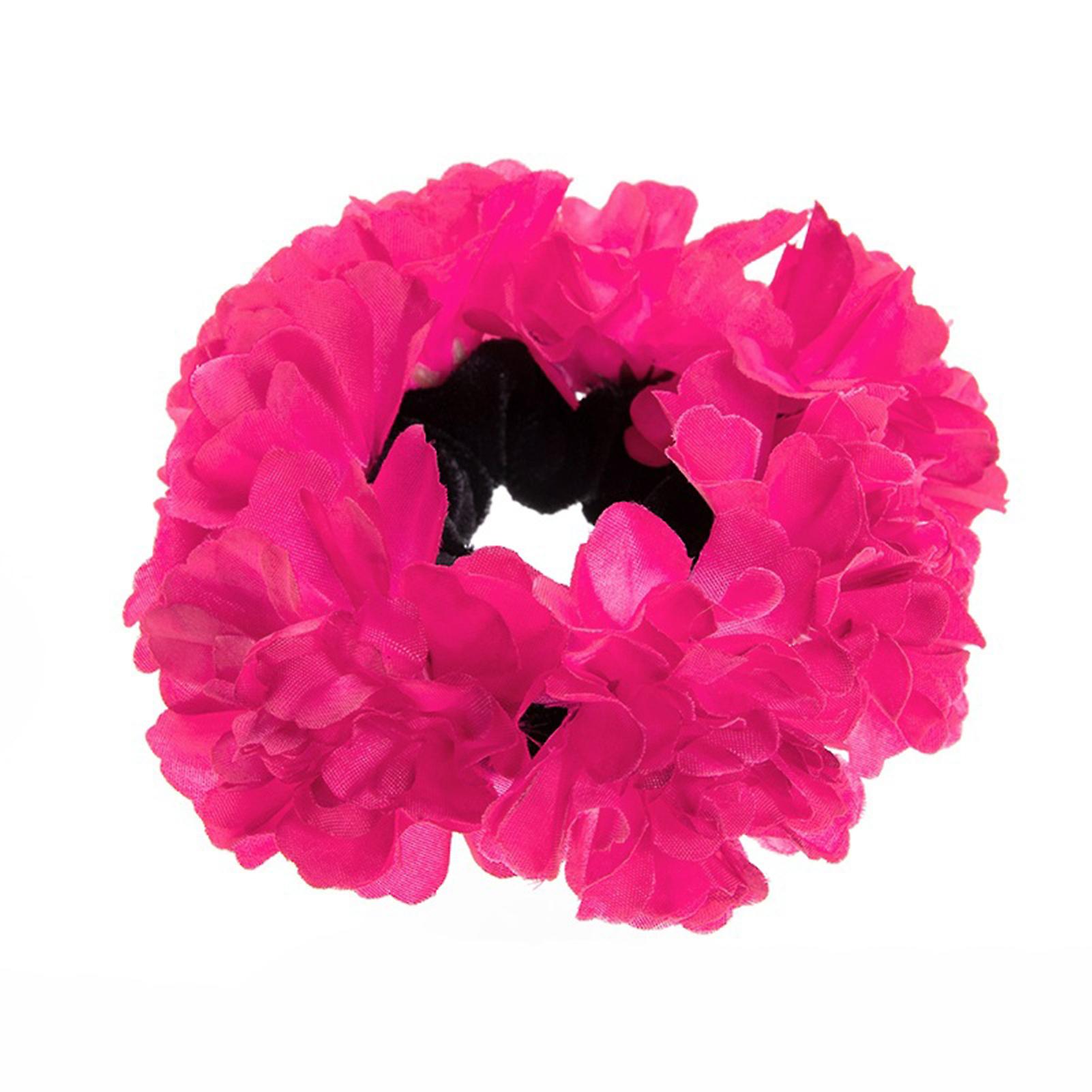 Artificial Flower Hair Scrunchie Polyester Cloth Stretchy Ponytail Holders