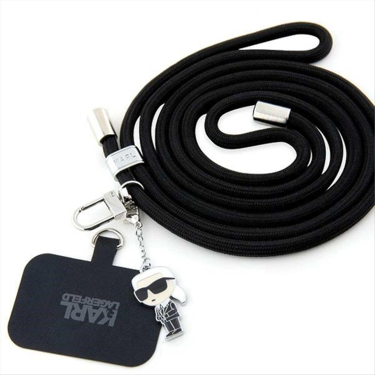 Karl Lagerfeld Universal Neck Strap Loop CBDY Cord Pasek Black
