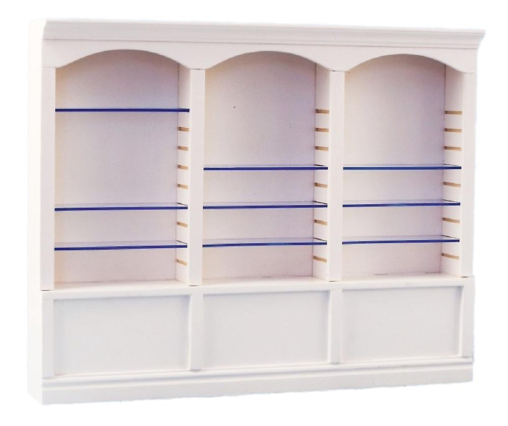 Dolls House 3 Bay Shop Fitting Triple Store Shelf Unit White Miniature 1:12