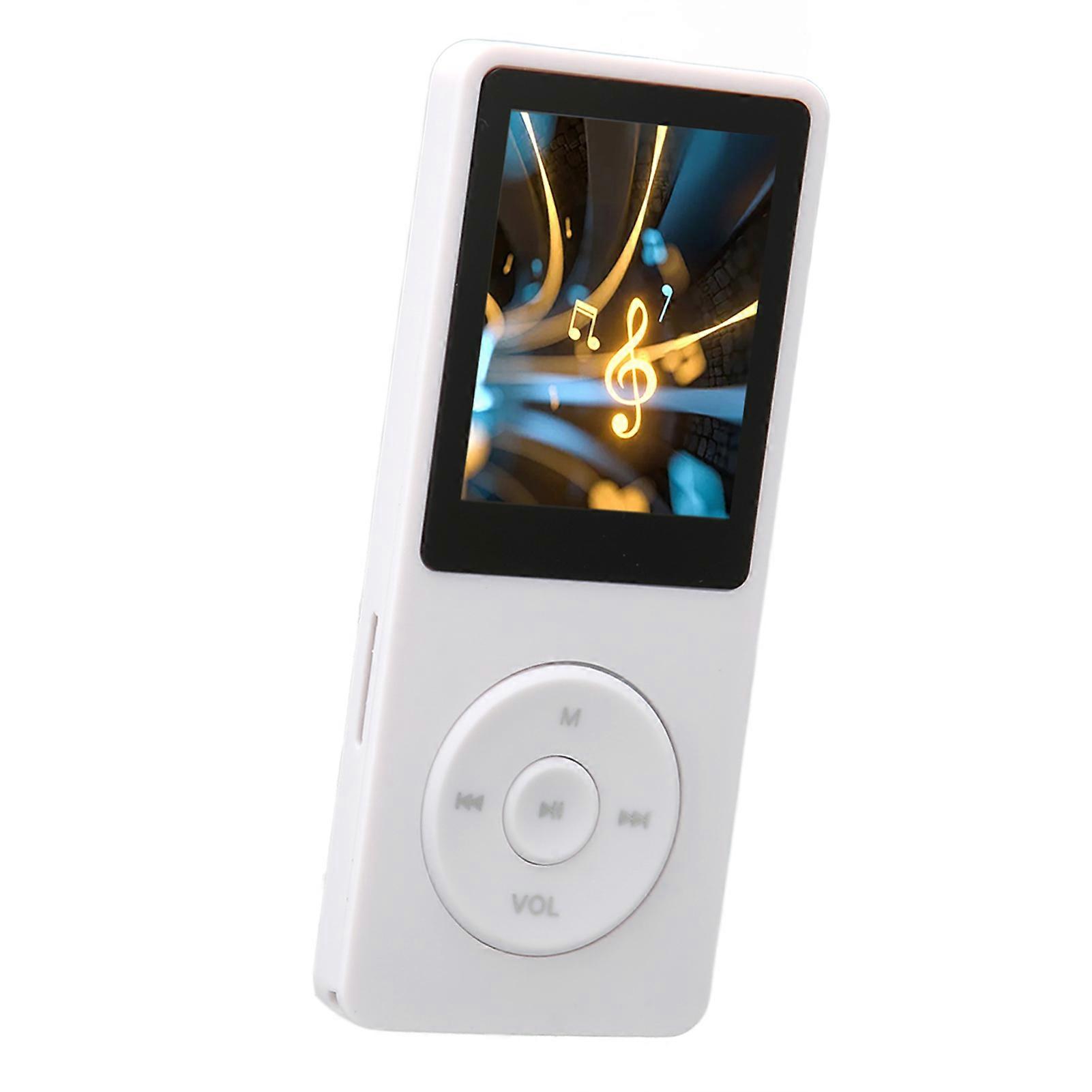 MP3 MP4 Player 1.8in Screen 8GB Memory 64GB Expandable 30 Hours Playback Multi Function Sports Music Player White 