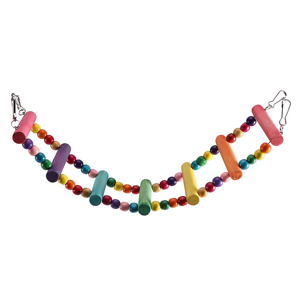 Perles en bois naturel coloré, échelle d'escalade, nçoire, jouet pour perroquet, support, barre, fournitures pour perroquets