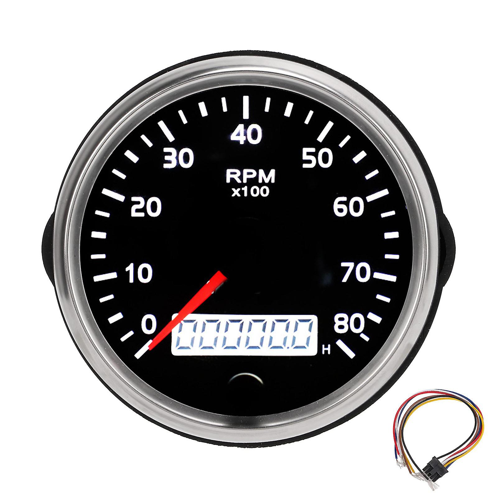 85mm Tacho Gauge 0‑8000rpm LCD Display Universal for Car Truck Boat Diesel Gasoline Engine 9‑32V