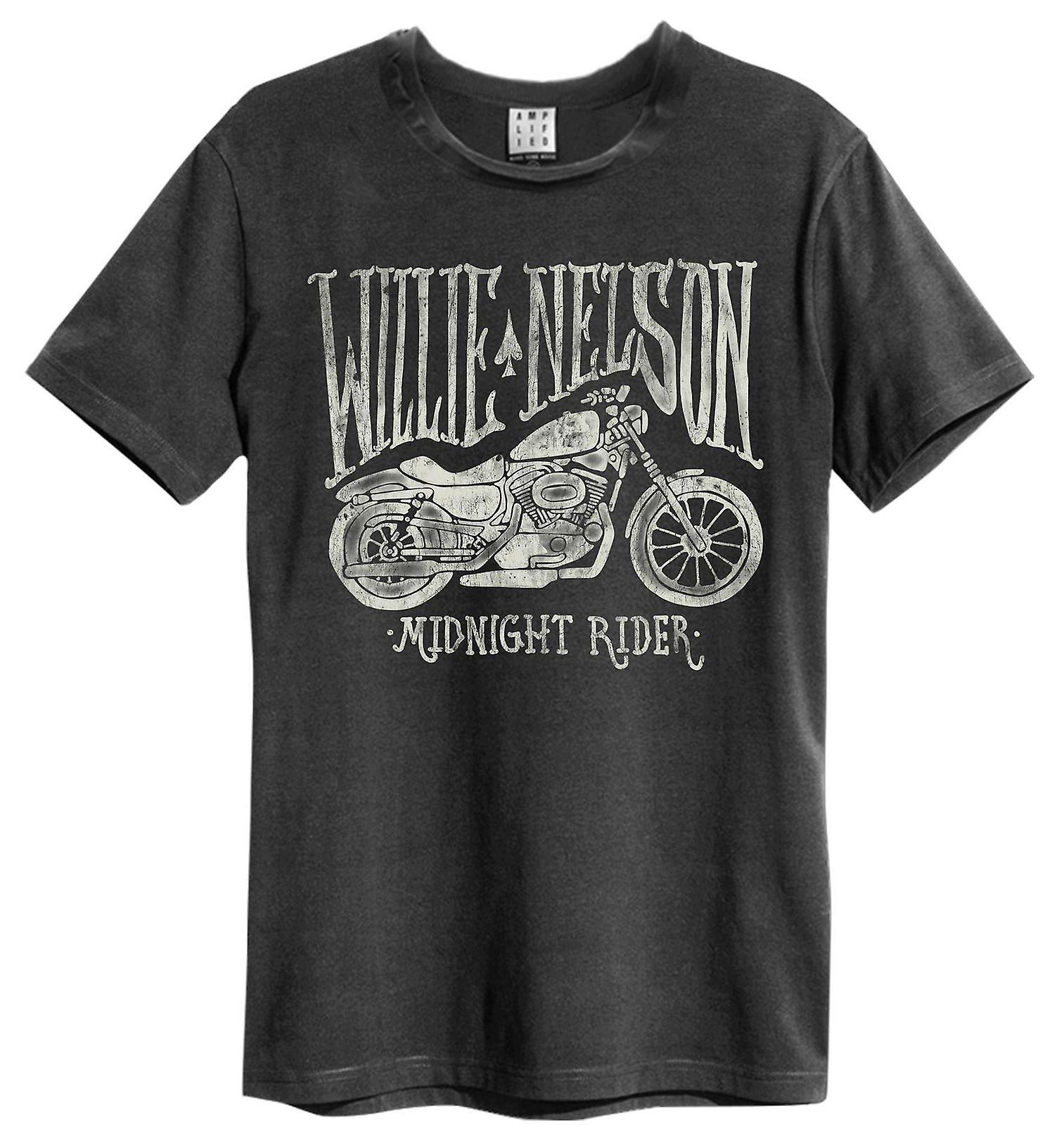 Amplified Clothing男士短袖T恤灰色Willie Nelson摩托车印花带标志