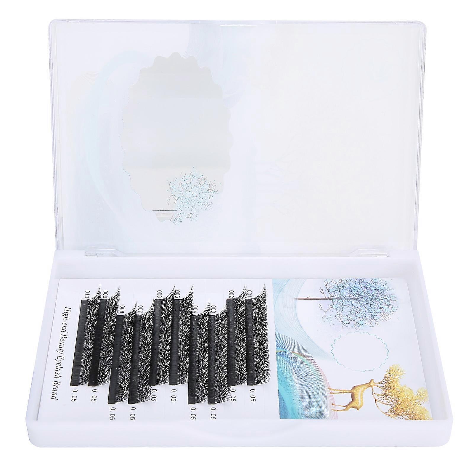 False Eyelashes 0.05mm C Curl 8mm Black 10 Rows Volume Lashes
