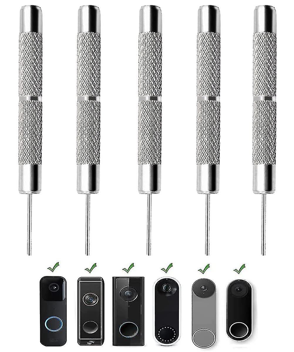 5 Pack Doorbell Removal Pin, Release Key Security Removal Tool Replacement, Remove Video Doorbell Fr