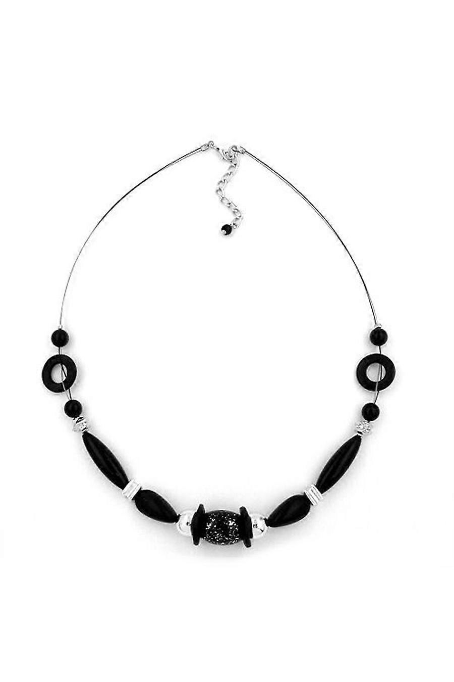 Necklace Black And Silver-coloured Shiny 48cm - Gl00587