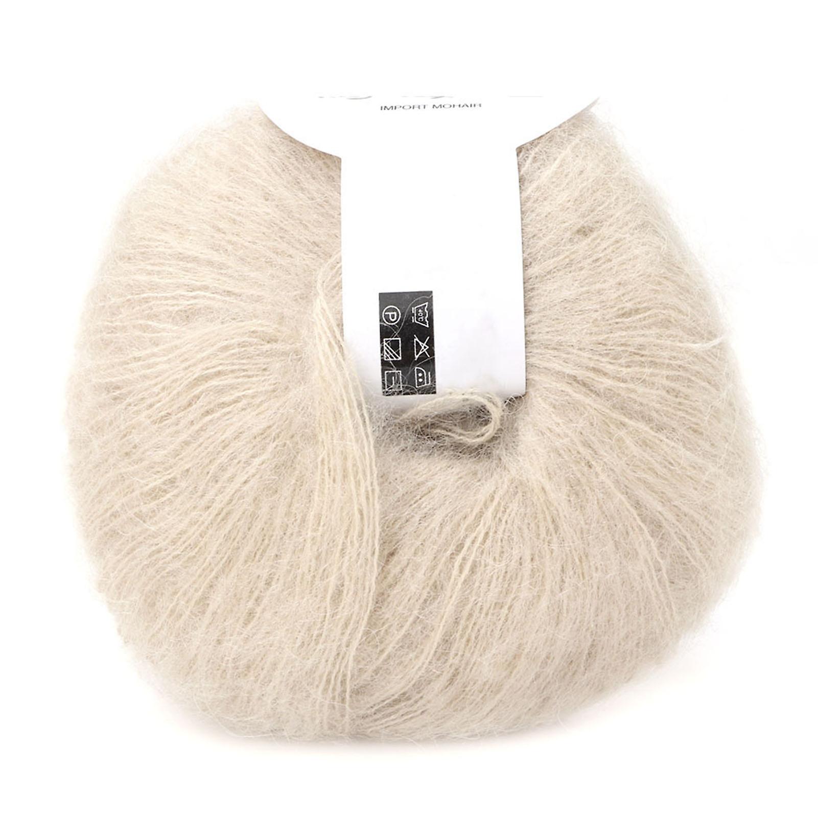 Soft and popular angora wool yarn in mohair and pashm (beige)