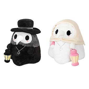 Plague Doctor Plush Toy with Glow-in-the-Dark Lantern - Fluffy Gift for Kids, Family, Friends