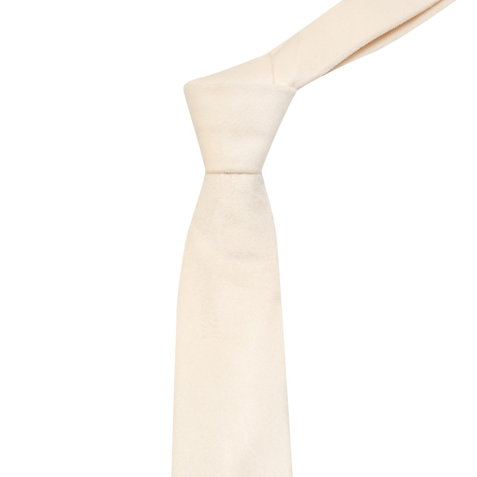 Ivory Velvet Tie