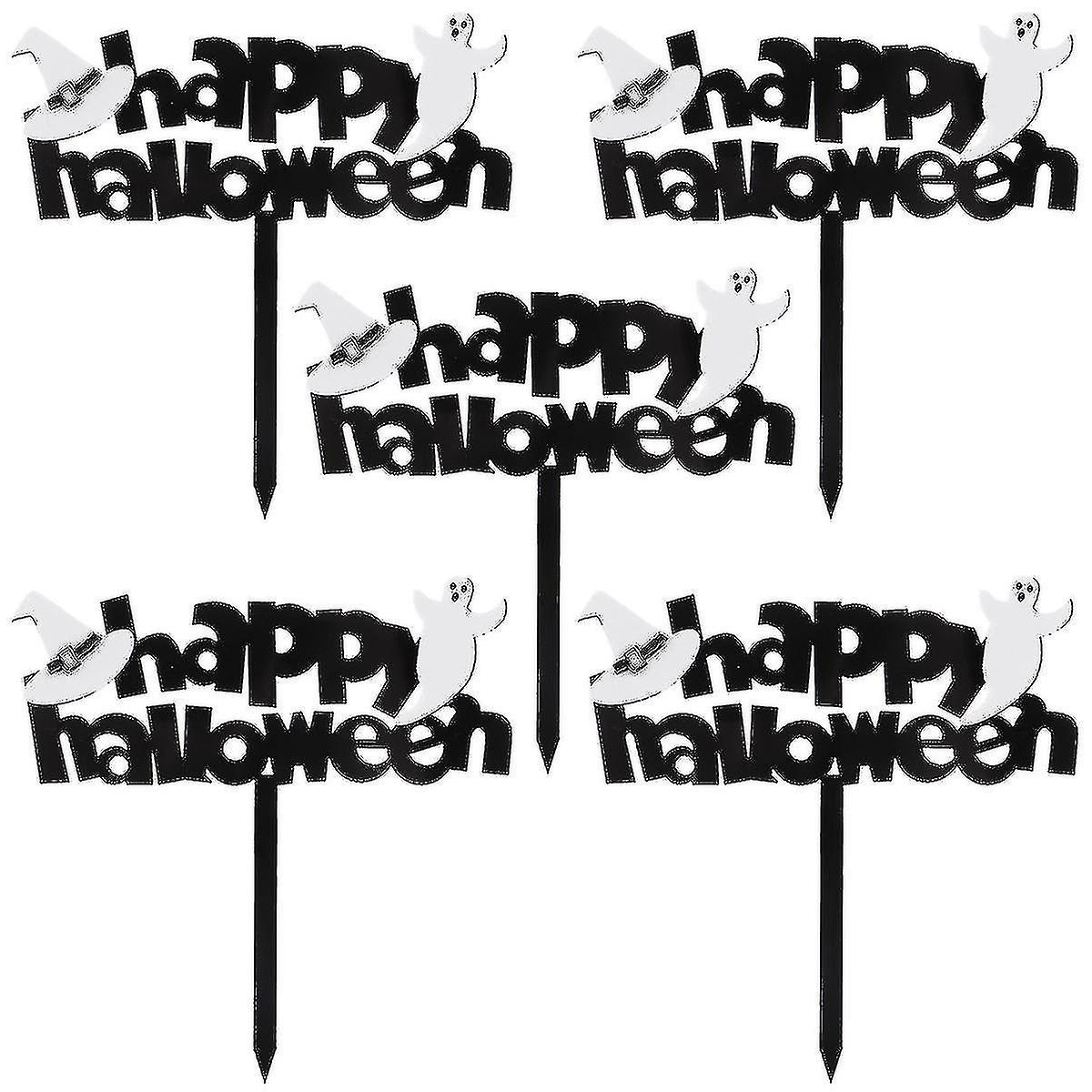5pcs Halloween Witch Hat Cupcake Topper Cake Decorative Topper Party Supplies