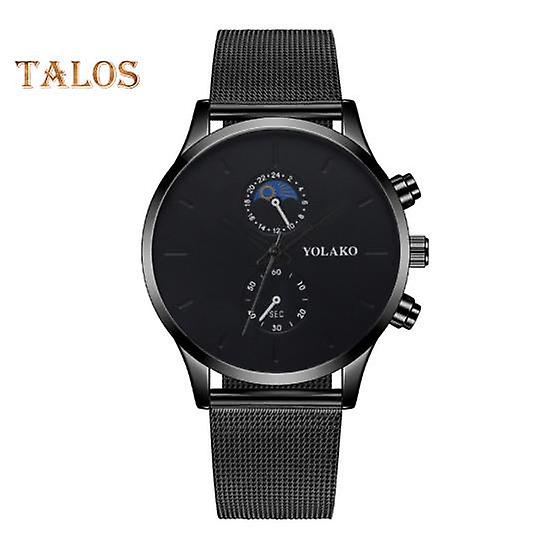 Men Quartz Watch Round Dial Simple Style Stainless Alloy No Delay Time-checking High Accuracy Daily Wristwatch Dating Office Party Timepiece