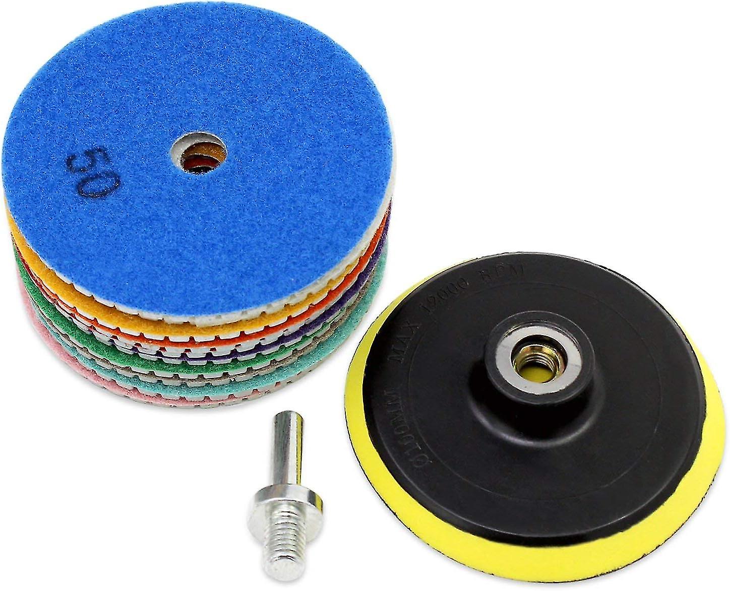 Diamond Polishing Pad Set, 4 Inch, 11PCS