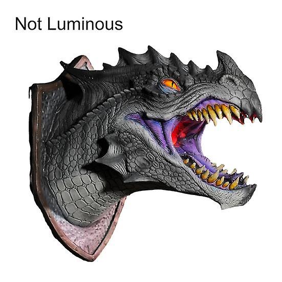 Realistic Dinosaur Head Visual Effect Statue Decor Wall Mounted Emulsion LED Statue Model for Home